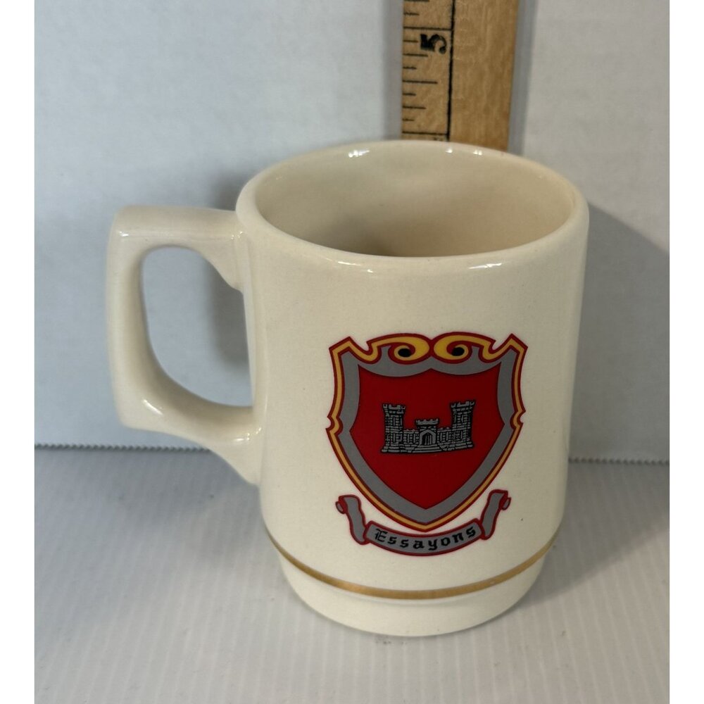 Essayons Emblem & Castle Ceramic Mug By George Ceramic Art Fayetteville NC VTG - Picture 8 of 8